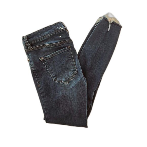 Free People Shark Bite Raw Hem Skinny Jeans Women's Size 25 | Boho Stretch Denim - Picture 2 of 7